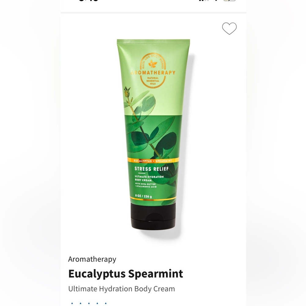 Bath and Body Works Eucalyptus Spearmint Body Cream -
